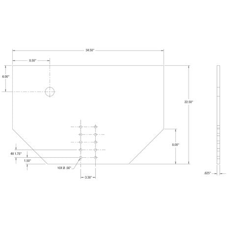 Fabricators Hitch Plate 5/8 x 34-1/2 x 22-1/2 Inch