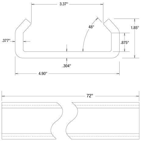 72 in. Aluminum Sliding Winch Track