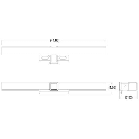 Class 5 44 Inch Unpainted Service Body Hitch Receiver With 2-1/2 Inch Receiver Tube (No Mounting Plates)