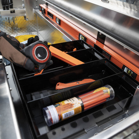 Custom-fit Steel Tool Tray for 27-inch wide Buyers Products Crossover and Gull-Wing Truck Box series
