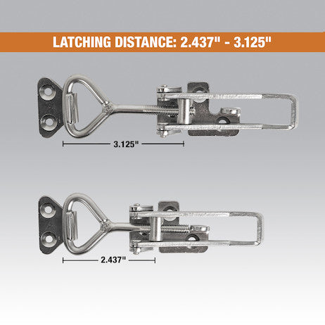 6" Heavy Duty Stainless Steel Adjustable-Grip Draw Latch