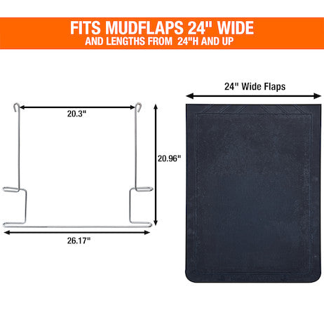 Chrome Plated Anti-Sail Brackets for Use With 24-Inch-Wide Mud Flaps (pair)