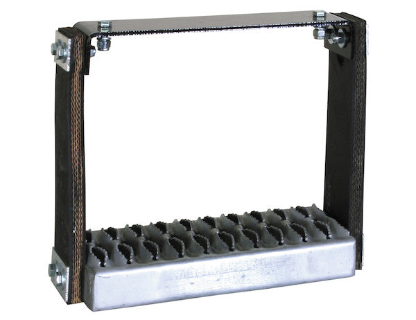 Flexible Rubber Step with Galvanized Steel Diamond Deck-Span Tread - 12x11 Inch