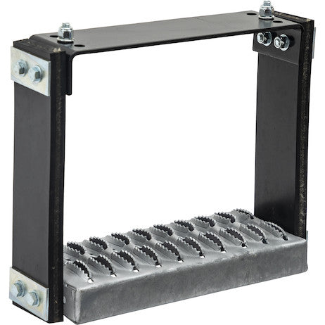 Flexible Rubber Step with Galvanized Steel Diamond Deck-Span Tread - 12x11 Inch
