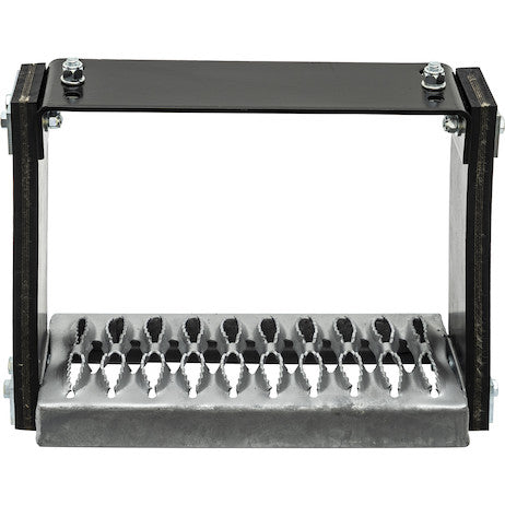 Flexible Rubber Step with Galvanized Steel Diamond Deck-Span Tread - 12x11 Inch