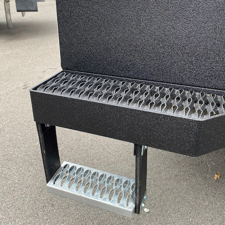 Flexible Rubber Step with Galvanized Steel Diamond Deck-Span Tread - 12x11 Inch