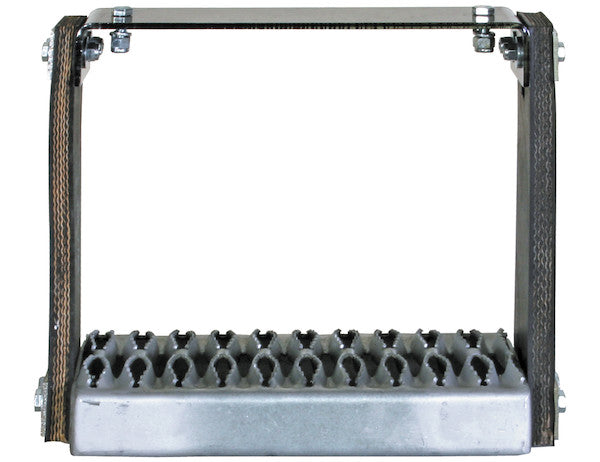 Flexible Rubber Step with Galvanized Steel Diamond Deck-Span Tread - 12x11 Inch