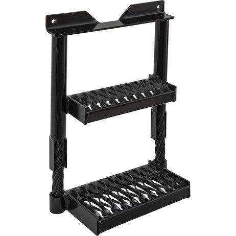 Black Powder Coated Cable Type Truck Step - 22H x 16W x 7D