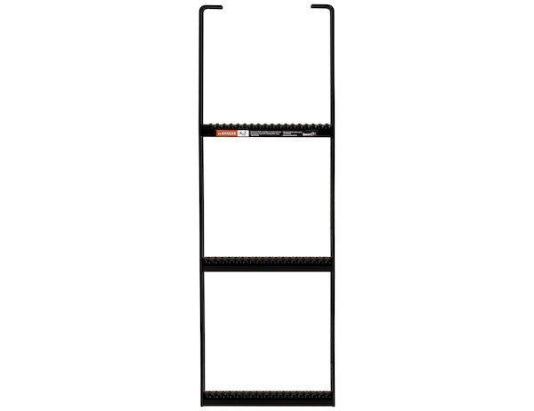 Black Powder Coated 3-Rung Steel Truck Step with Anti-Slip Step - 12.5 x 36 Inch