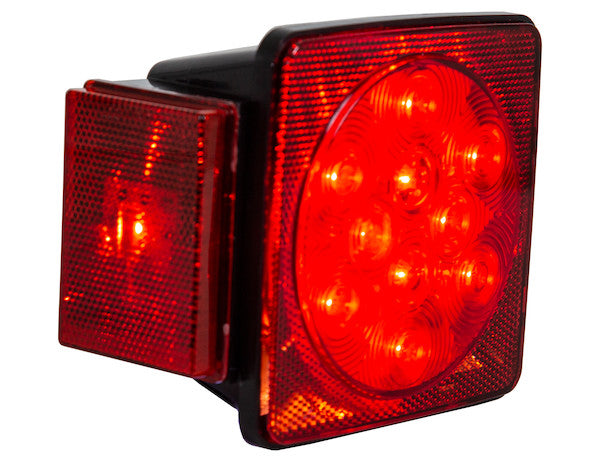 Driver Side 5 Inch Box-Style LED Stop/Turn/Tail Light for Trailers Under 80 Inches Wide (Includes License Light)