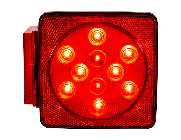 Driver Side 5 Inch Box-Style LED Stop/Turn/Tail Light for Trailers Under 80 Inches Wide (Includes License Light)