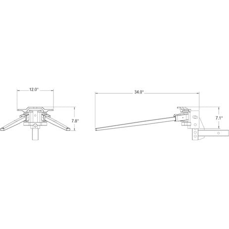 Weight Distributing Hitch - Trunnion Bar-Black Powder Coated
