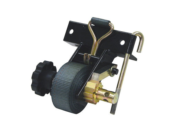 5480005 - 1-1/2 Inch x 7 Foot Steel Ladder Rack Ratchet Tie Down Angle Mount with Double J Hooks