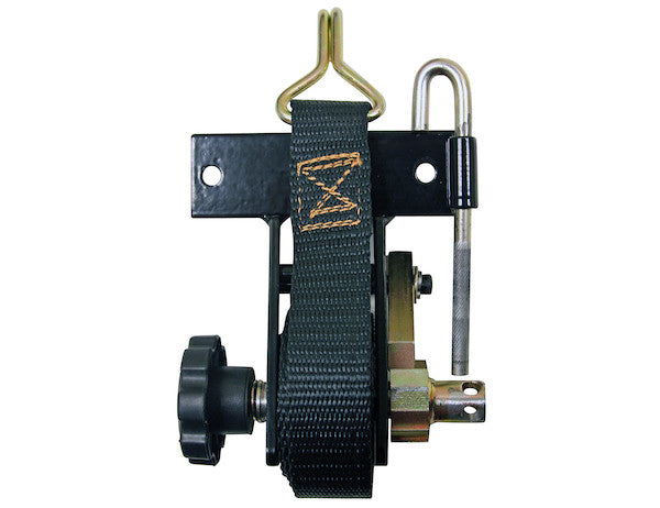 1-1/2 Inch x 7 Foot Steel Ladder Rack Ratchet Tie Down Angle Mount with Double J Hooks