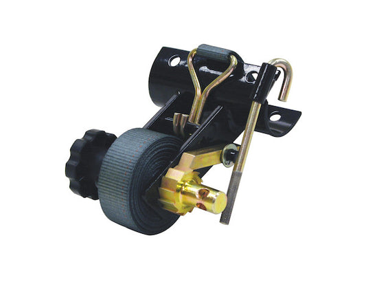 1-1/2 Inch x 7 Foot Steel Ladder Rack Ratchet Tie Down Tube Mount with Double J Hooks