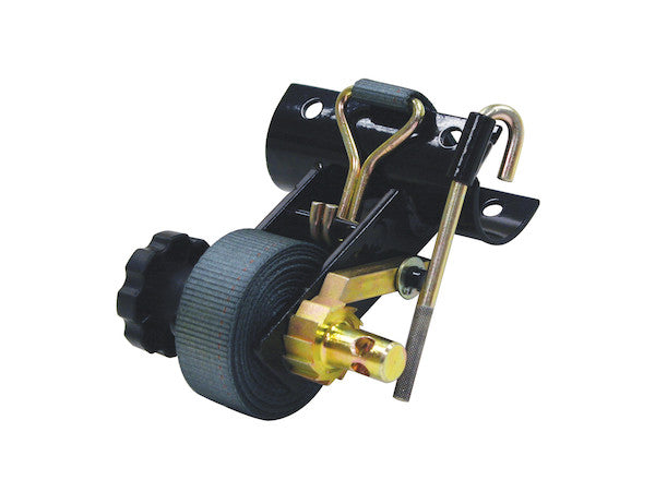5480007 - 1-1/2 Inch x 7 Foot Steel Ladder Rack Ratchet Tie Down Tube Mount with Double J Hooks