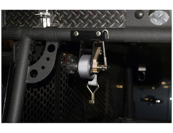 1-1/2 Inch x 7 Foot Steel Ladder Rack Ratchet Tie Down Tube Mount with Double J Hooks
