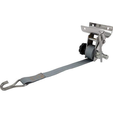 1-1/2 Inch x 7 Foot Stainless Steel Ladder Rack Ratchet Tie Down Tube Mount with Double J Hooks