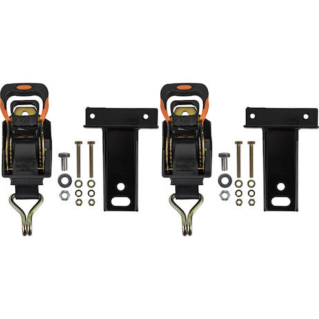 Spring Retracting Tie Downs for Square and Rectangular Tube Ladder Racks - Pair of 2 Mounts