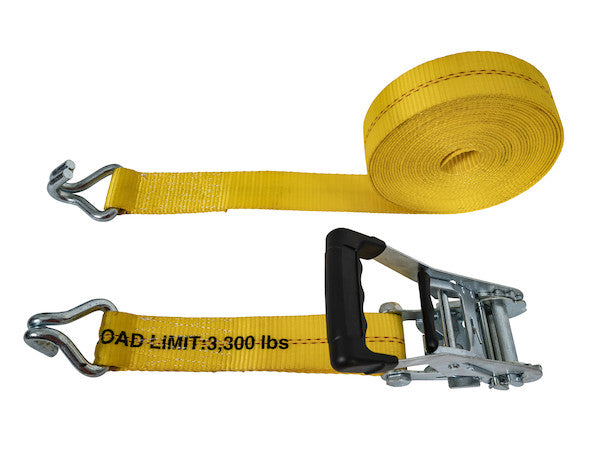 30 Foot Commercial Grade Ratchet Strap with Soft Rubber Grips - J Hooks, Full Cut Case (4 Pieces Per Case)
