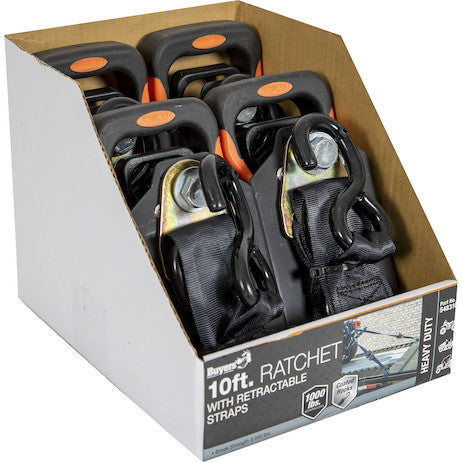 5483105 - 10 Foot Heavy Duty Retractable Ratchet Tie Down