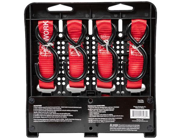 10 Foot Light Duty Cambuckle Tie Down - 4 Pack