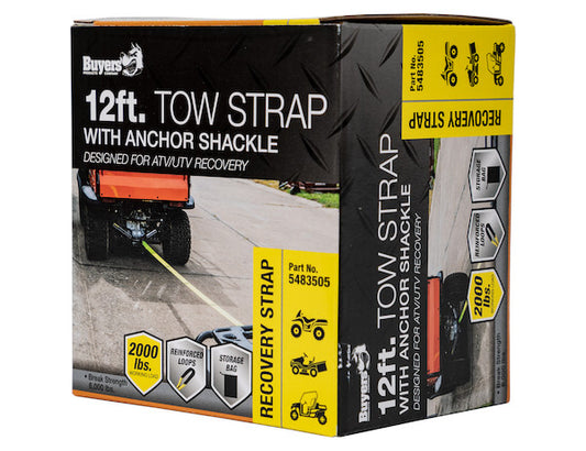 12 Foot UTV/ATV Tow Strap Kit