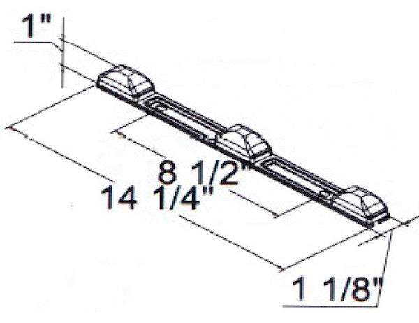 14 Inch Stainless Steel ID Bar Light With 9 LED