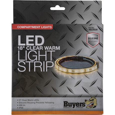 18 Inch LED Silicone Strip Light - Clear and Warm