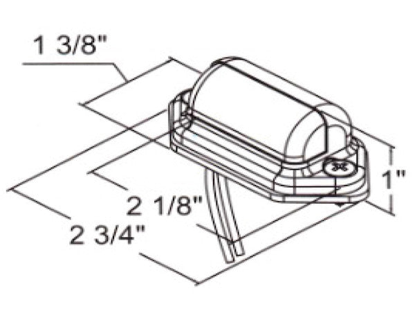 2 Inch License/Utility Light With 2 LED and .18 Inch Male Bullet Connectors