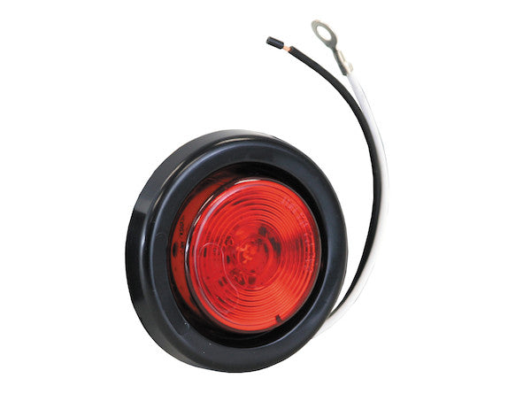 2 Inch Red Round Marker/Clearance Light Kit With 1 LED (PL-10 Connection, Includes Grommet and Plug)
