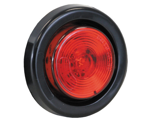 2 Inch Red Round Marker/Clearance Light Kit With 1 LED (PL-10 Connection, Includes Grommet and Plug)