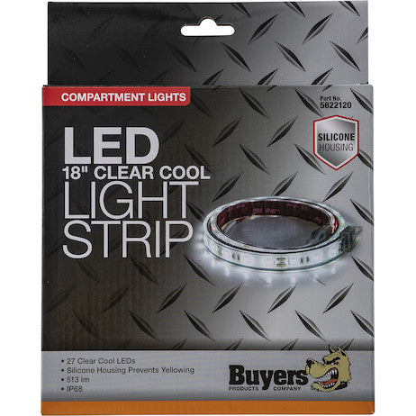 18 Inch LED Silicone Strip Light - Clear and Cool