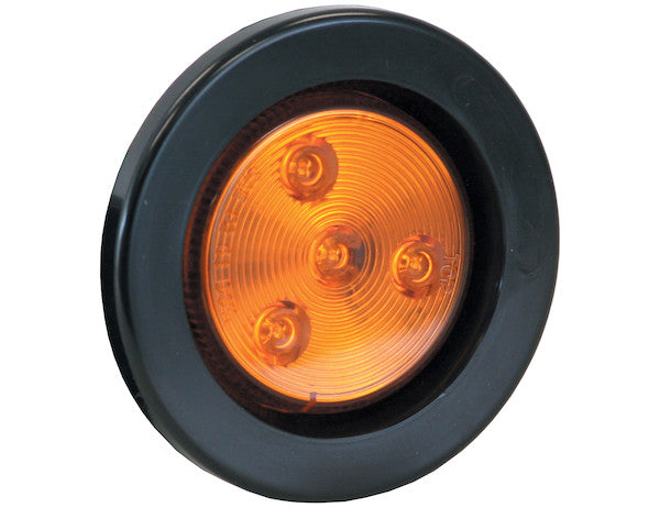 2.5 Inch Red Round Clearance/Marker Light Kit with 4 LEDs (PL-10 Connection, Includes Grommet and Plug)