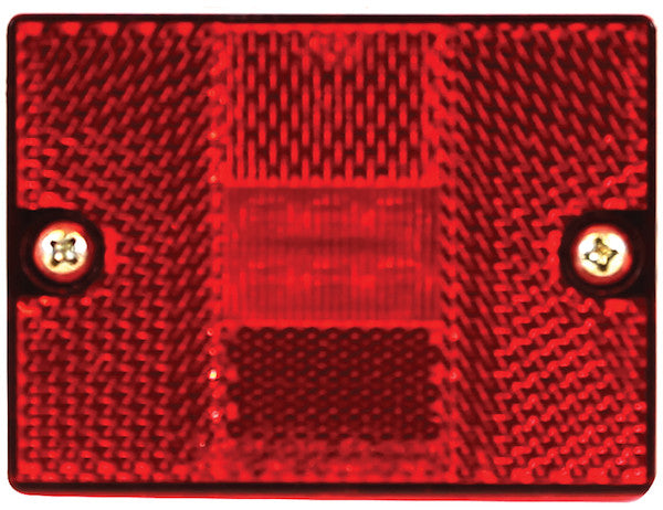 2.875 Inch Red Rectangular Marker/Clearance Light With Reflex With 6 LED