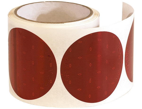 5623000 - 3 Inch Red Round DOT Stick-On Reflectors - 100 Per Roll