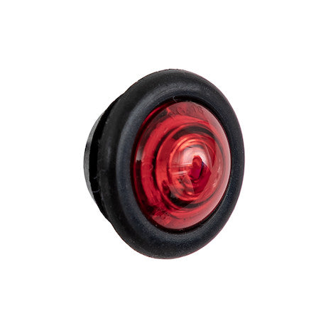 .75 Inch Round Marker Clearance Lights - 1 LED Red With Stripped Leads