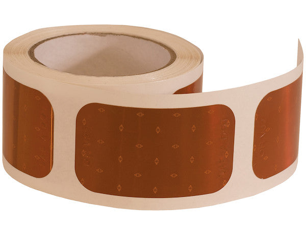 3.5 Inch Amber Rectangular DOT Stick-On Reflectors - 500 Per Roll