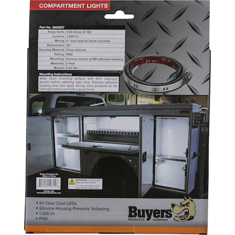 36 Inch LED Silicone Strip Light - Clear and Cool