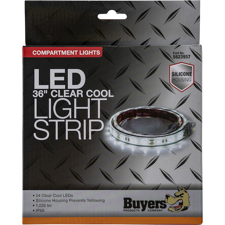 36 Inch LED Silicone Strip Light - Clear and Cool