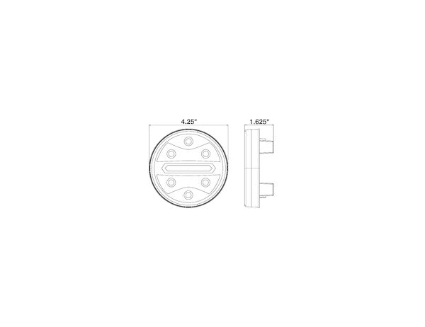 4 Inch Round Stop/Turn/Tail + Backup Combination Light with Light Stripe LED Tubes