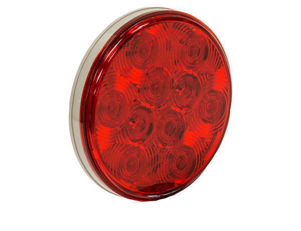 4 Inch Red Round Stop/Turn/Tail Light With 10 LEDs Kit (PL-3 Connection, Includes Grommet and Plug)