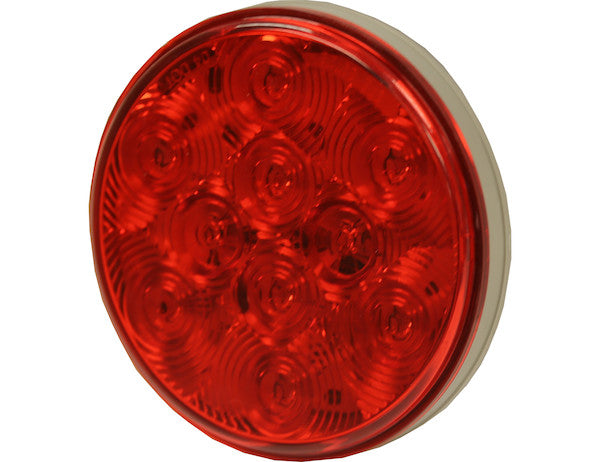 4 Inch Red Round Stop/Turn/Tail Light With 10 LED With AMP-Style Connection