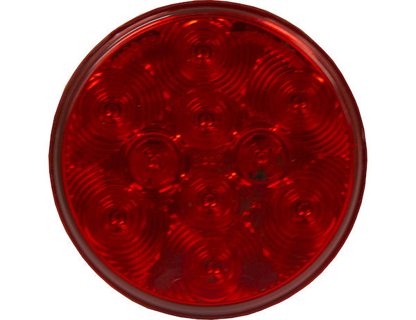 4 Inch Red Round Stop/Turn/Tail Light With 10 LED With AMP-Style Connection