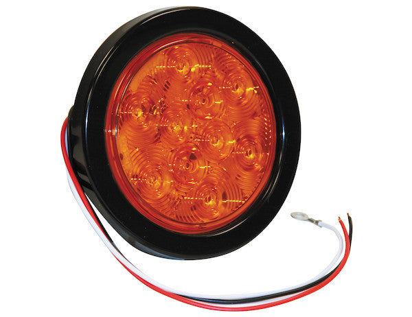 5624210 - 4 Inch Amber Round Turn Signal Light Kit with 10 LEDs (PL-3 Connection, Includes Grommet and Plug)