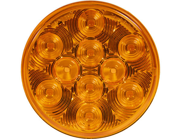4 Inch Amber Round Turn Signal Light Kit with 10 LEDs (PL-3 Connection, Light Only)