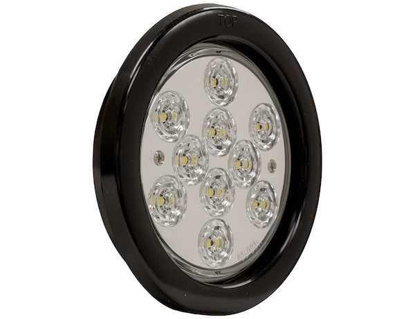 4 Inch Clear Round Backup Light Kit With 10 LEDs (PL-2 Connection, Includes Grommet and Plug)