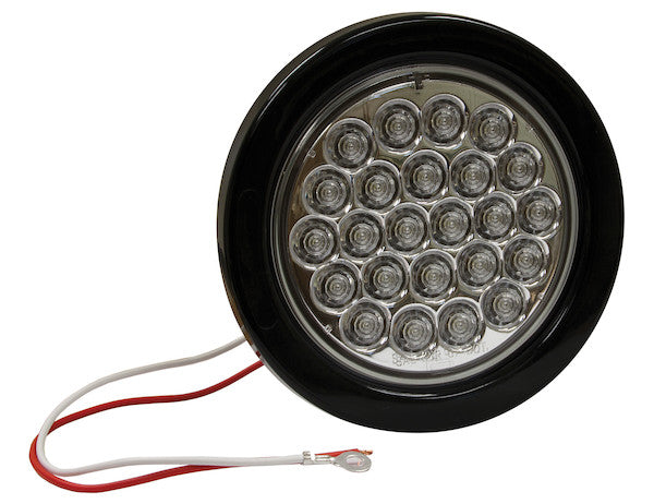 4 Inch Clear Round Backup Light Kit With 24 LEDs (PL-2 Connection, Includes Grommet and Plug)