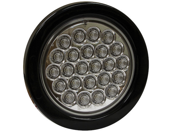 4 Inch Clear Round Backup Light Kit With 24 LEDs (PL-2 Connection, Includes Grommet and Plug)