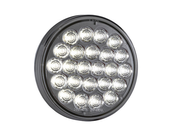 4 Inch Clear Round Backup Light Kit With 24 LEDs (PL-2 Connection, Includes Grommet and Plug)